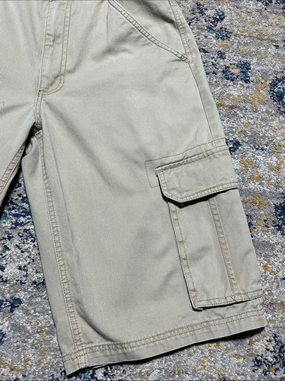 Y2K South Pole Baggy Tan Cargo Shorts with Embroidered Back Logo Size 29 - Picture 16 of 16
